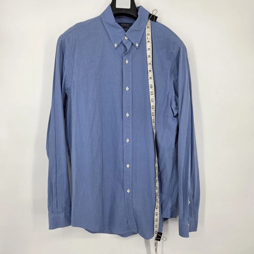 Polo Ralph Lauren Classic Fit Stretch Poplin Shirt Mens XL Blue Long Sleeve EUC